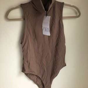 Zara Women’s Turtleneck Bodysuit Brown Size M